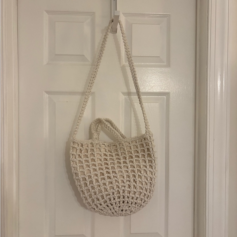 Madewell Cream Crochet Shoulder Bag